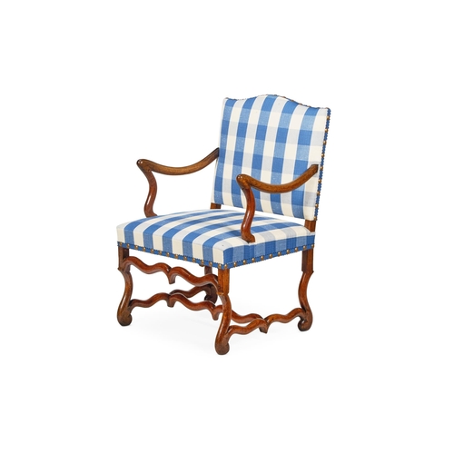 161 - A WALNUT ARMCHAIR FRENCH, 19TH CENTURY, IN THE 17TH CENTURY STYLE With Colefax and Fowler 'Eaton che... 