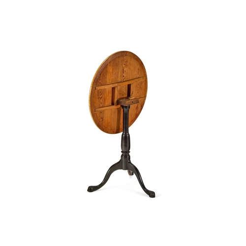 180 - A BIRCHWOOD AND EBONISED TRIPOD TABLESWEDISH, FIRST HALF 19TH CENTURYThe circular tilt top radially ... 