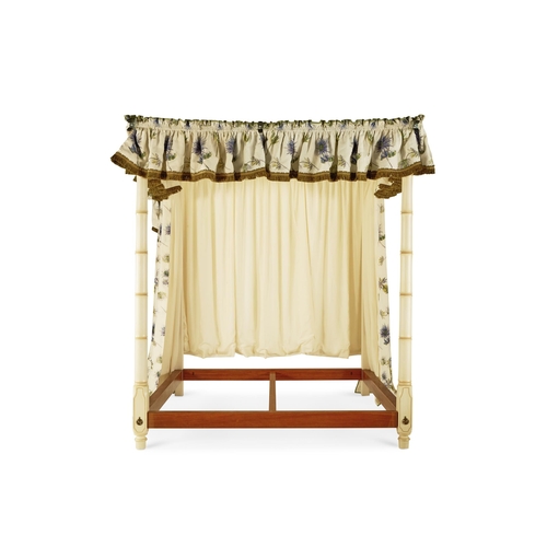 209 - A CREAM PAINTED, FAUX BAMBOO FOUR POSTER BEDBY SIBYL COLEFAX & JOHN FOWLERDressed with Jean Munro 'S... 