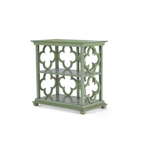 211 - A GREEN PAINTED 'ARLEY' THREE TIER TABLEMODERN, BY WILLIAM YEOWARD LIMITED With recessed top and got... 