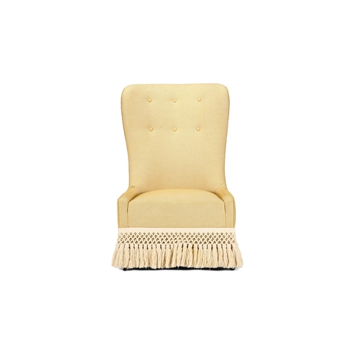 212 - A 'FRIARS' SIDE CHAIRBY SIBYL COLEFAX & JOHN FOWLER With cream cotton upholstery and bullion fringe9... 