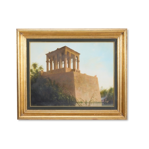 233 - λ FELIX KELLY (NEW ZEALAND 1916-1994) PHILAE TEMPLE Oil on boardSigned and dated '81' (lower left) 4... 