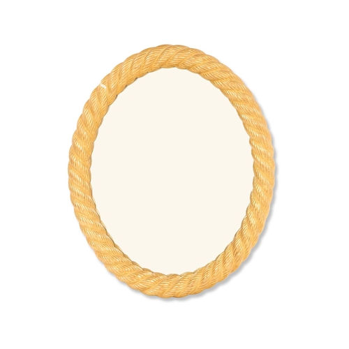 246 - A WILLIAM IV GILTWOOD ROPE TWIST OVAL MIRRORCIRCA 1830 70cm high, 58cm wide