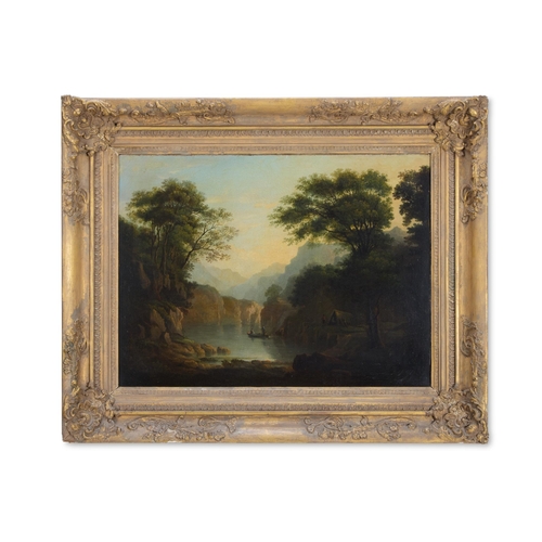 281 - CIRCLE OF JAMES ARTHUR O'CONNOR (IRISH 1792-1841)A RIVER VIEW WITH TWO FIGURES IN A BOAT; AND A RIVE... 