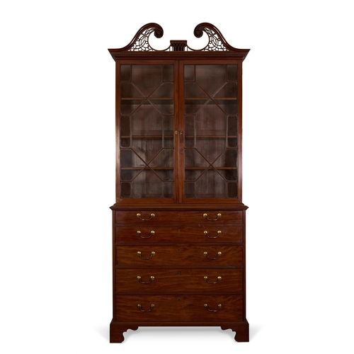 282 - A GEORGE III MAHOGANY SECRETAIRE BOOKCASECIRCA 1770, IN THE MANNER OF THOMAS CHIPPENDALEWith a repla... 