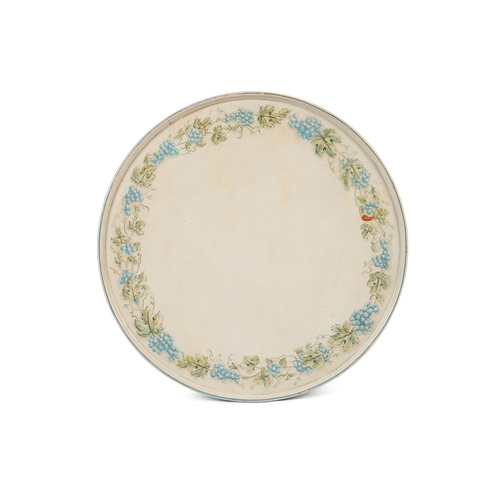 284 - A PAIR OF CREAM BLUE AND FLORAL PAINTED CIRCULAR TWO TIER SIDE TABLESBY SIBYL COLEFAX & JOHN FOWLER,... 