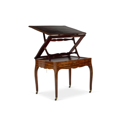 39 - A GEORGE III MAHOGANY ARCHITECT'S TABLE LATE 18TH CENTURY With double ratcheted hinged leather lined... 