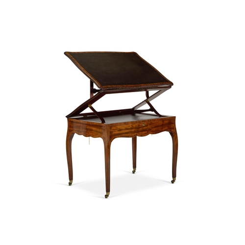 39 - A GEORGE III MAHOGANY ARCHITECT'S TABLE LATE 18TH CENTURY With double ratcheted hinged leather lined... 