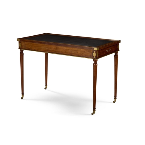 45 - A LOUIS XVI BRASS-MOUNTED MAHOGANY TRIC TRAC TABLE LATE 18TH CENTURY  With reversible removable top ... 