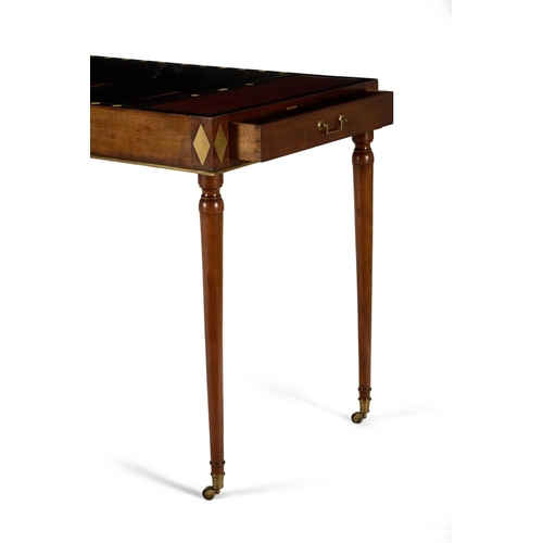 45 - A LOUIS XVI BRASS-MOUNTED MAHOGANY TRIC TRAC TABLE LATE 18TH CENTURY  With reversible removable top ... 