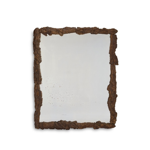 49 - A CORK FRAMED MIRROR MODERN130cm high, 108cm wide, 8cm depth