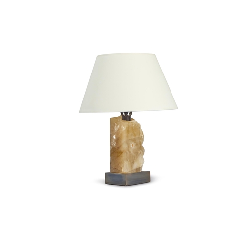 82 - A BRASS MOUNTED ONYX LAMP MODERNWired for electricity48.5cm high overall