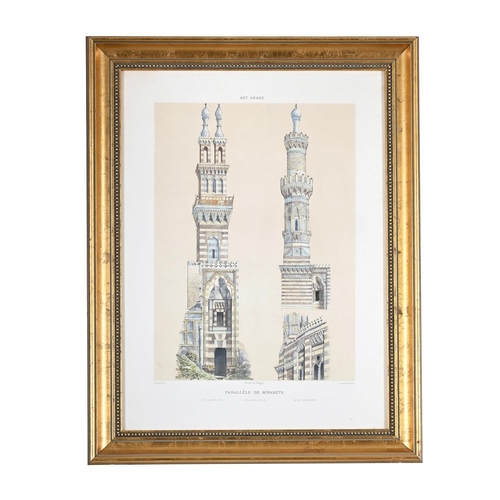 46 - SET OF FOUR LITHOGRAPHSART ARABE, PARALLELE DE DOMES; PARALLELE DE MINARETS; MOSQUEE DE QAYTBAY; MOS... 