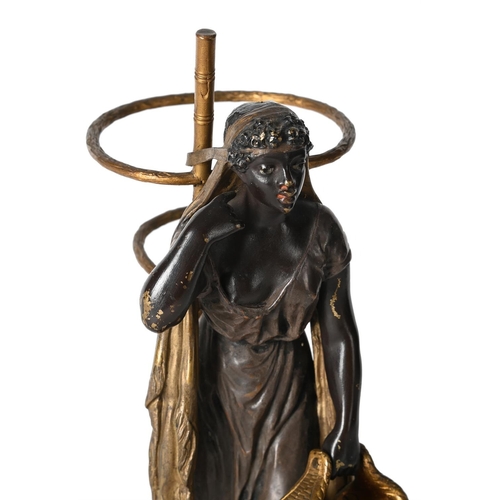 82 - KLEY, A COLD PAINTED BRONZE AND ORMOLU FIGURAL POSY HOLDER LATE 19TH OR EARLY 20TH CENTURY In the fo... 