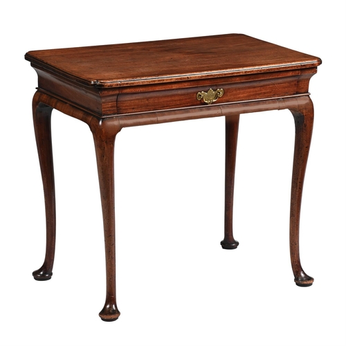 104 - A GEORGE II WALNUT RECTANGULAR TABLEMID 18TH CENTURYWith re-entrant corners and a concave section fr... 