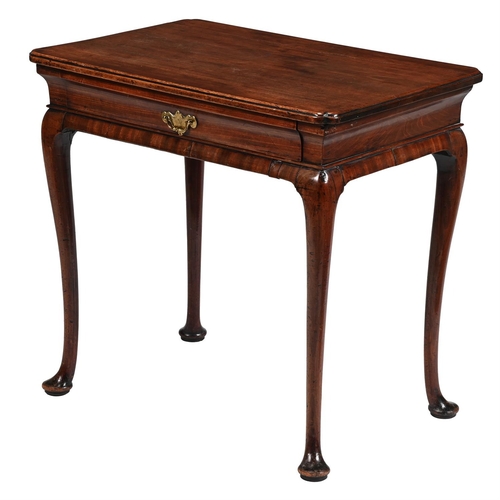 104 - A GEORGE II WALNUT RECTANGULAR TABLEMID 18TH CENTURYWith re-entrant corners and a concave section fr... 