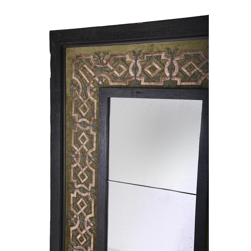 2 - TOMASZ STARZEWSKIPAIR OF WALL MIRRORS; 2011Black painted frames, with border of velvet, silvered met... 