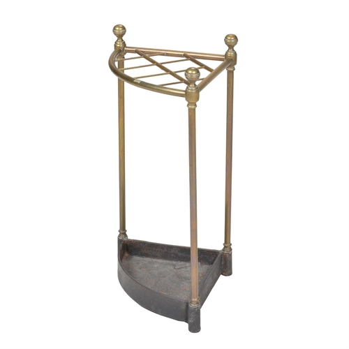 215 - A VICTORIAN BRASS AND CAST IRON STICK STANDSECOND HALF 19TH CENTURY62.5cm high, 43cm wide, 30cm deep