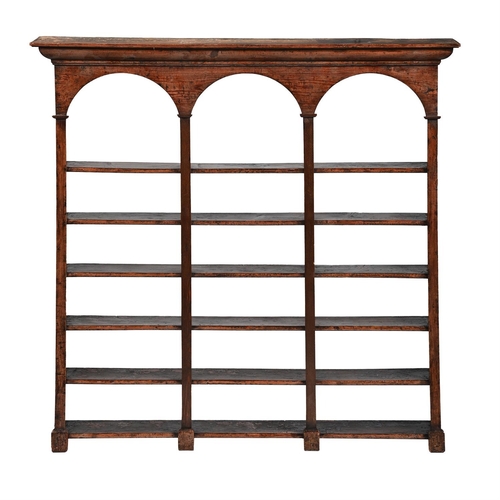 229 - A VICTORIAN PINE PLATE RACK OR DRESSER TOP19TH CENTURY123cm high, 120.5cm wide, 16.5cm deep