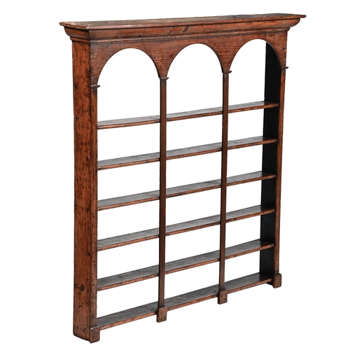 229 - A VICTORIAN PINE PLATE RACK OR DRESSER TOP19TH CENTURY123cm high, 120.5cm wide, 16.5cm deep