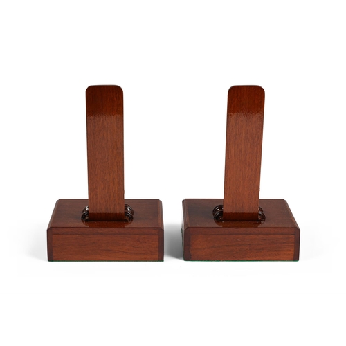 234 - A PAIR OF MAHOGANY PLATE STANDS IN REGENCY STYLE RECENTLY MANUFACTURED FROM ANTIQUE TIMBER, AFTER TH... 