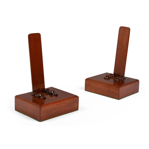 234 - A PAIR OF MAHOGANY PLATE STANDS IN REGENCY STYLE RECENTLY MANUFACTURED FROM ANTIQUE TIMBER, AFTER TH... 