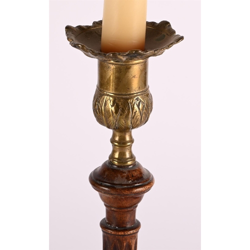 237 - A PAIR OF SCOTTISH CANDLESTICKS, IN GEORGE III STYLE19TH CENTURY36cm high, base 15cm diameter