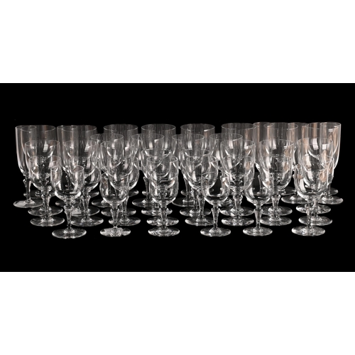 238 - A BACCARAT STEMWARE SERVICEMODERN44 glasses in total 5 flutes 18.5cm high, 8 water goblets 16.5cm hi... 