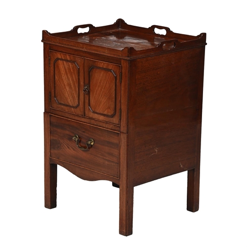 26 - A GEORGE III MAHOGANY BEDSIDE COMMODECIRCA 180081cm high, 53cm wide, 49cm deep