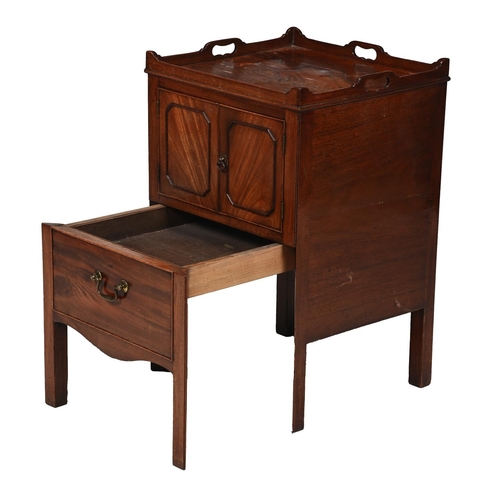 26 - A GEORGE III MAHOGANY BEDSIDE COMMODECIRCA 180081cm high, 53cm wide, 49cm deep