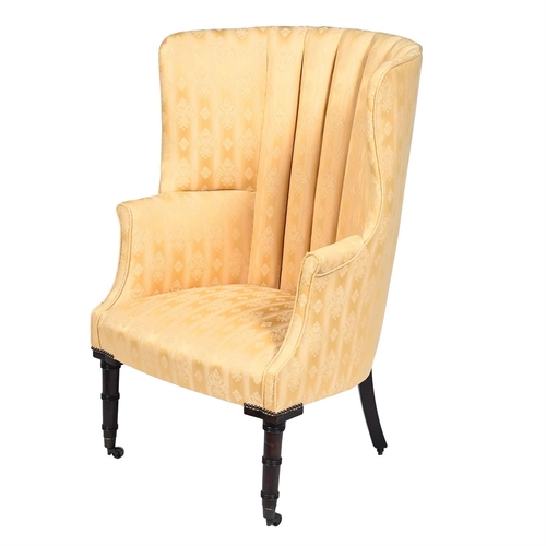 31 - A GEORGE IV MAHOGANY AND UPHOLSTERED BARREL BACK ARMCHAIRCIRCA 1830107cm high, 76cm wide, 71cm deep