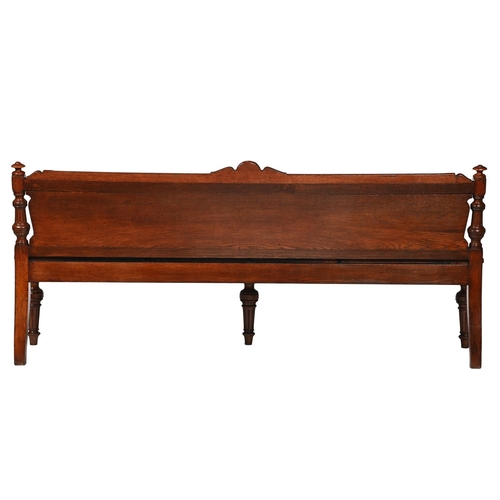 33 - A VICTORIAN CARVED OAK HALL BENCH SECOND HALF 19TH CENTURY 77.5cm high, 184cm wide, 47cm deep