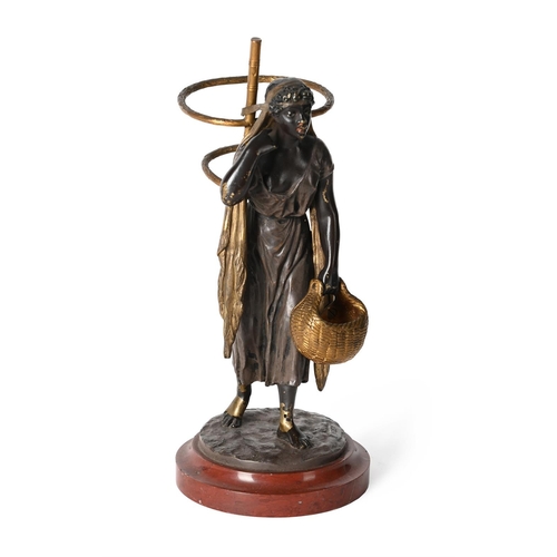 82 - KLEY, A COLD PAINTED BRONZE AND ORMOLU FIGURAL POSY HOLDER LATE 19TH OR EARLY 20TH CENTURY In the fo... 