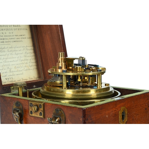 102 - A VICTORIAN MAHOGANY CASED TWO-DAY MARINE CHRONOMETER DENT, LONDON, CIRCA 1850-55The circular four c... 