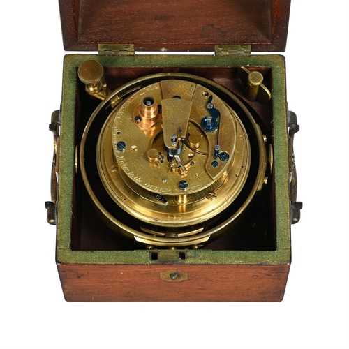 102 - A VICTORIAN MAHOGANY CASED TWO-DAY MARINE CHRONOMETER DENT, LONDON, CIRCA 1850-55The circular four c... 