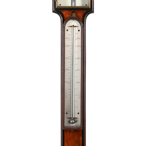 11 - Y A FINE GEORGE III EBONY BANDED MAHOGANY MERCURY STICK BAROMETER WITH HYGROMETERCARY, LONDON, CIRCA... 