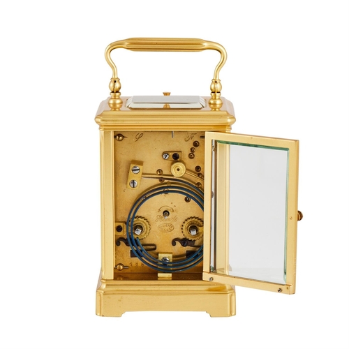 126 - A FRENCH GILT BRASS CARRIAGE CLOCK WITH PUSH-BUTTON REPEATRICHARD ET CIE, PARIS, CIRCA 1900The eight... 