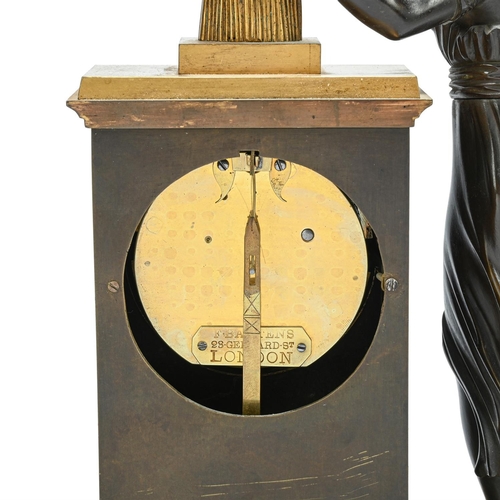 132 - A RARE REGENCY ORMOLU AND PATINATED BRONZE FIGURAL MANTEL TIMEPIECEF. BAETENS, LONDON, CIRCA 1825The... 