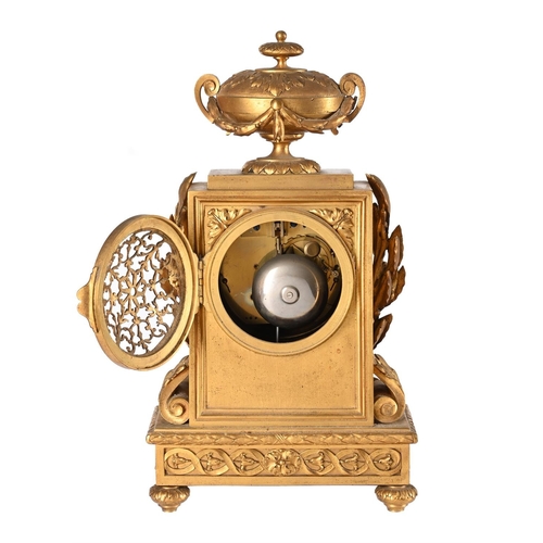 140 - A FRENCH NAPOLEON III LOUIS XVI STYLE ORMOLU MANTEL CLOCKTHE DIAL INSCRIBED FOR LEPAUTE, PARIS, CIRC... 