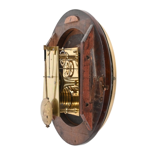 167 - A FINE GEORGE III WOODEN-DIALLED FUSEE WALL DIAL TIMEPIECE THOMPSON, WOODBRIDGE, CIRCA 1800The four ... 