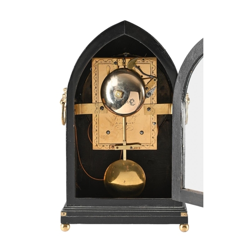 172 - A REGENCY BRASS MOUNTED EBONISED BRACKET CLOCK WITH TRIP-HOUR REPEATGEORGE YONGE, LONDON, CIRCA 1810... 