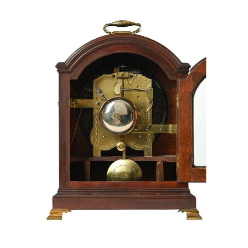 177 - A REGENCY BRASS MOUNTED MAHOGANY BRACKET CLOCK WITH UNUSUAL TRIPLE-SUBSIDIARY DIALHANDLEY AND MOORE,... 