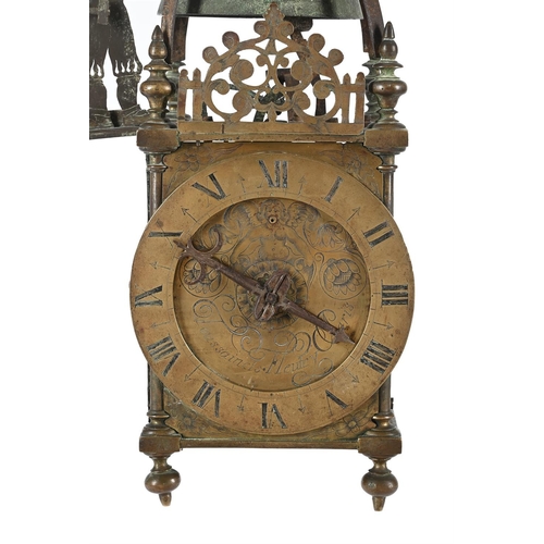 194 - A VERY RARE EARLY FRENCH LANTERN CLOCK PROBABLY CORRESPONDING TO ENGLISH 'FIRST PERIOD' WORKTOUSSAIN... 