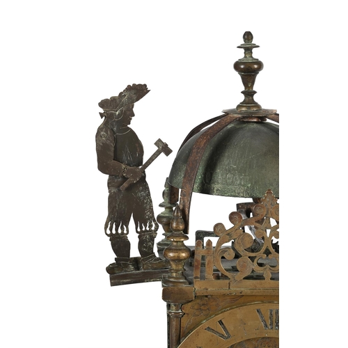 194 - A VERY RARE EARLY FRENCH LANTERN CLOCK PROBABLY CORRESPONDING TO ENGLISH 'FIRST PERIOD' WORKTOUSSAIN... 