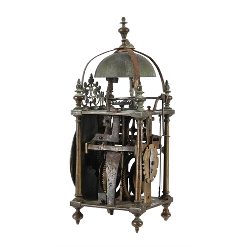 194 - A VERY RARE EARLY FRENCH LANTERN CLOCK PROBABLY CORRESPONDING TO ENGLISH 'FIRST PERIOD' WORKTOUSSAIN... 