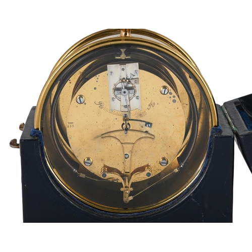 30 - A RARE FRENCH COMBINED ANEROID BAROMETER AND TIMEPIECE COMPENDIUME. BOURDON AND RICHARD, PARIS, CIRC... 