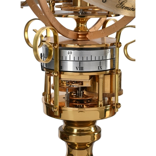 81 - A GILT BRASS ANNULAR ARMILLARY SPHERE ORRERY TIMEPIECE DEVON CLOCKS, EXMOUTH, CIRCA 1991The horizont... 