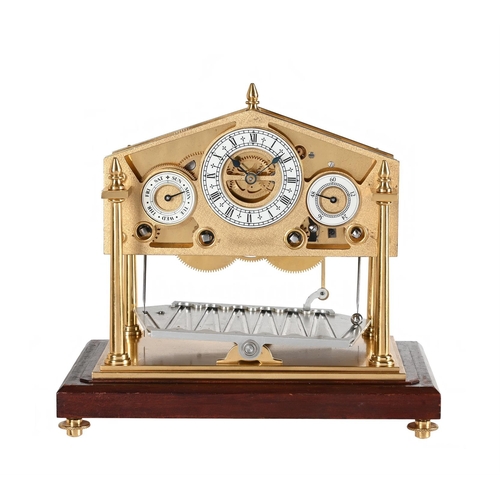 82 - A LACQUERED BRASS MINIATURE CONGREVE-TYPE ROLLING BALL TIMEPIECEDEVON CLOCKS, EXMOUTH, No. 273 CIRCA... 