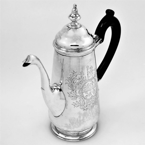 10 - A VERY FINE 18TH CENTURY IRISH, CORK, SILVER COFFEE POT, Cork, circa 1770, by the maker Carden Terry... 