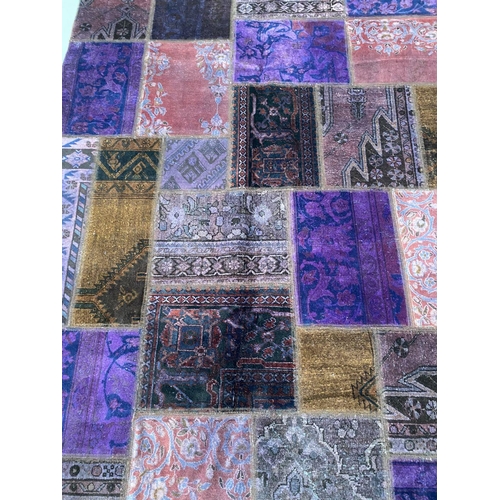 116 - A RARE PERSIAN PATCHWORK RUG, hand woven in Iran c.1950, patchwork rug combining genuine antique rug... 